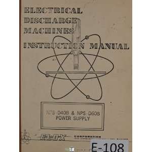  Elox Operators EDM Power Supply Machine Manual Elox 