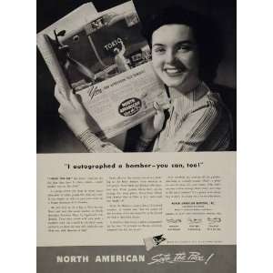  1943 Ad WWII North American Aviation War Savings Bond 
