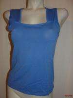   TALBOTS Blue Rayon/Nylon Blend Knit Sleeve less Shirt Top Size S Small