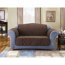 Sure Fit Quilted Suede Chocolate Sofa Pet Throw Pillow  Overstock