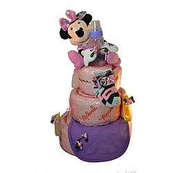 Giggles and Grins Pink Minnie Mouse Diaper Cake  Overstock