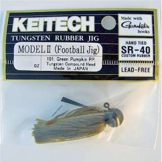 Keitech Tungsten Rubber Jig Model II (Football Jig) ~ Green Pumpkin 