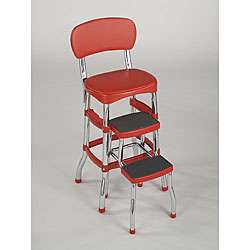 Assembled Red Retro Chair/ Step Stool  Overstock