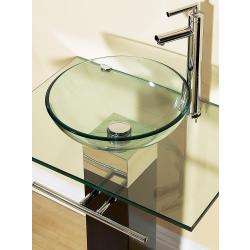 Bathroom Vanities Wood Pedestal Glass Vessel Sink Combo   