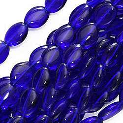 Czech 8x6 mm Flat Cobalt Blue Glass Beads (50)  Overstock