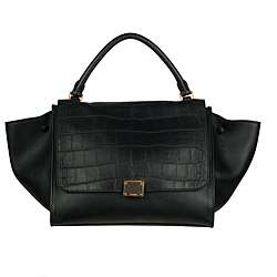 Celine Black Leather Trapeze Shoulder Bag  