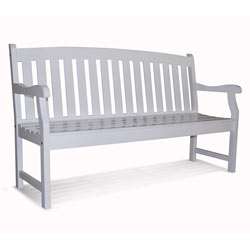 Bradley Outdoor White Weather Resistant Wood Bench  