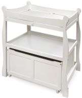 White Changing Table with Lower Storage Cart  