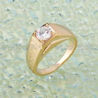 18k Yellow Gold Plated Crystal Ring Free Shipping 90384  