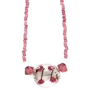  Mauve Murano Glass Round Floral Necklace: Jewelry