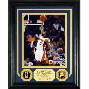 Baron Davis Golden State Warriors Photomint with 2 Gold Coins