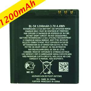 1200mAh BL 5K Lithium Battery For Nokia C7 N85 N86  