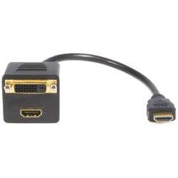 StarTech 1 ft HDMI to HDMI & DVI D Digital Video Splitter Cable 
