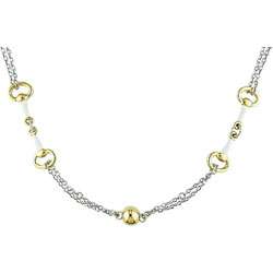 Goldplated Sterling Silver and White Enamel Necklace  Overstock