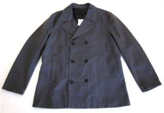 Nwt BANANA REPUBLIC Gray Cotton Twill Pea Coat Jacket Large L  