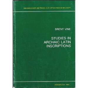  Studies in Archaic Latin Inscriptions (Innsbrucker 