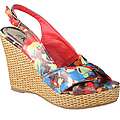 Refresh by Beston Womens Bonnie 03 Floral Faux Leather Wedge 