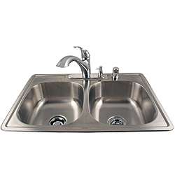 Drop in Double Stainless Sink/ Faucet Kit  