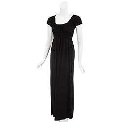 JFW Womens Black Peasant Maxi Dress  