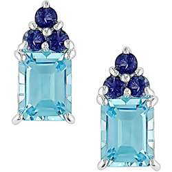 Sterling Silver Sky Blue Topaz and Iolite Earrings  Overstock