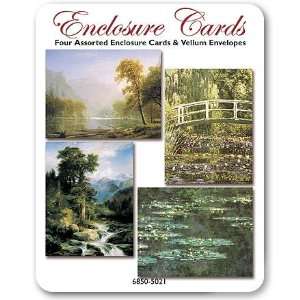 Landscape/ Water Lilies   Set of Four Gift Cards and Vellum Envelopes