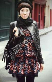 2011 NWT Fashion Women PU Leather Zip Slim Jacket Coat Black S/M/L 
