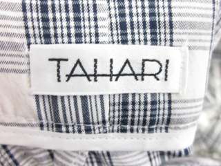 TAHARI White Blue Gray Plaid Trousers Pants Sz 4  