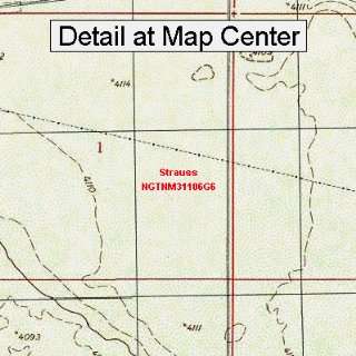  Topographic Quadrangle Map   Strauss, New Mexico (Folded/Waterproof