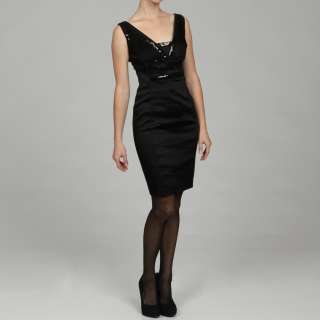 Jax Womens Black Sequin Detail Evening Dress  Overstock