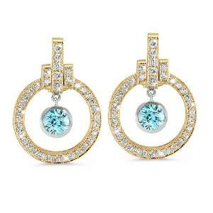   With A 0.95 ct. Genuine Blue Zircon Center Stone.: CleverEve: Jewelry