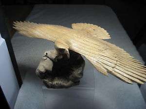 Natural Wood Carving Eagle Carved In Wood from Island  