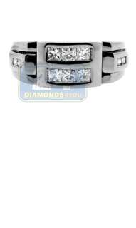 New Black PVD 14K White Gold 0.83 ct Real Diamond Mens Black Ring 