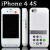 3in1 White 1500mAh external battery charger Speaker Case For iPhone 4 