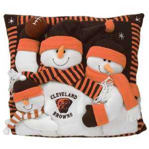 Cleveland Browns Snowman Family Pillow 