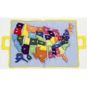  US Map Plush Toy Bag with removable Plush States Toys 