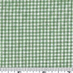  1/16 Gingham Shirting Grass Green/White Fabric By The 