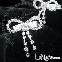 12 Crystal Clear Diamante Bow Napkin Ring Wedding Favor  