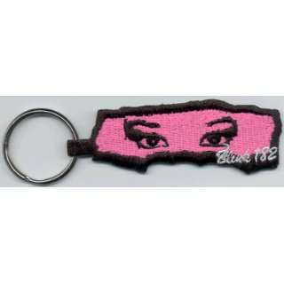 Blink 182   Pink Face Embroidered Keychain