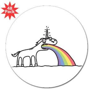   Lapel Sticker (48 Pack) Unicorn Vomiting Rainbow 