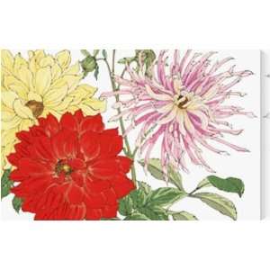   Watercolor, Red and Yellow Dahlias AZV00495 metal painting Kitchen