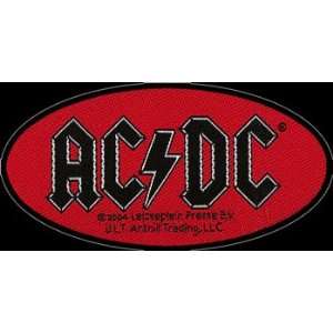  AC/DC Red Logo Woven Patch 3 x 5 Aprox. Arts, Crafts 