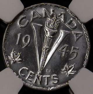 1945 Canada 5 Cents NGC MS64  