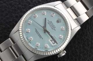  SS Datejust Ref.16014 Ice Blue Diamond Dial Watch w/Oyster Band  