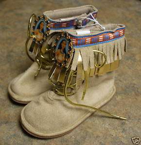 New  POCAHONTAS Costume Boots Toddler 7/8  