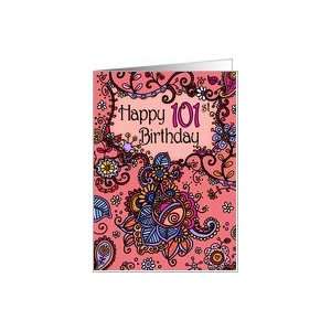  Happy Birthday   Mendhi   101 years old Card: Toys & Games