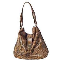 Carla Mancini Python embossed Leather Hobo Bag  Overstock
