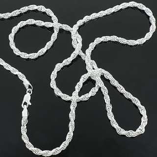 Mens 16 30 Inch .925 Sterling Silver 4 mm Diamond Cut French Rope 