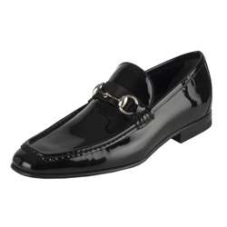 Gucci Black Patent Leather Horsebit Loafers  