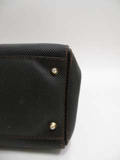 Bottega Veneta Black Textured Leather Brown Strap Tote Bag  
