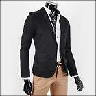 GRAZE:) New Mens Casual Slim One Button Blazer Jacket BLACK / XS S M L 